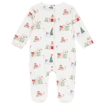Baby Boys Ivory Festive Babygrow