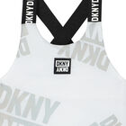 توب بالشعار باللون الأبيض للبنات, 1, hi-res