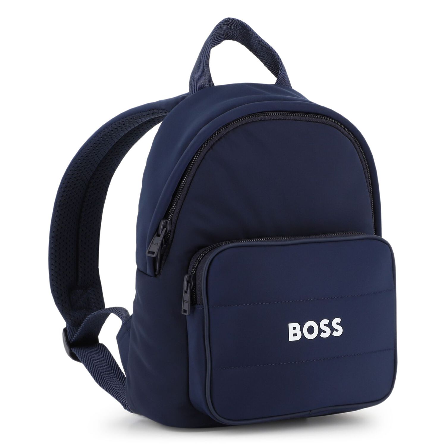 Boys Navy Blue Logo Backpack ( 27cm ), 1, hi-res