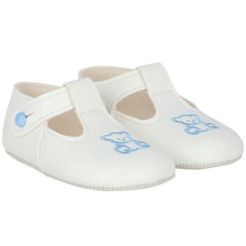 White & Blue Pre Walker Baby Shoes