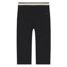 Younger Boys Black Trousers, 1, hi-res