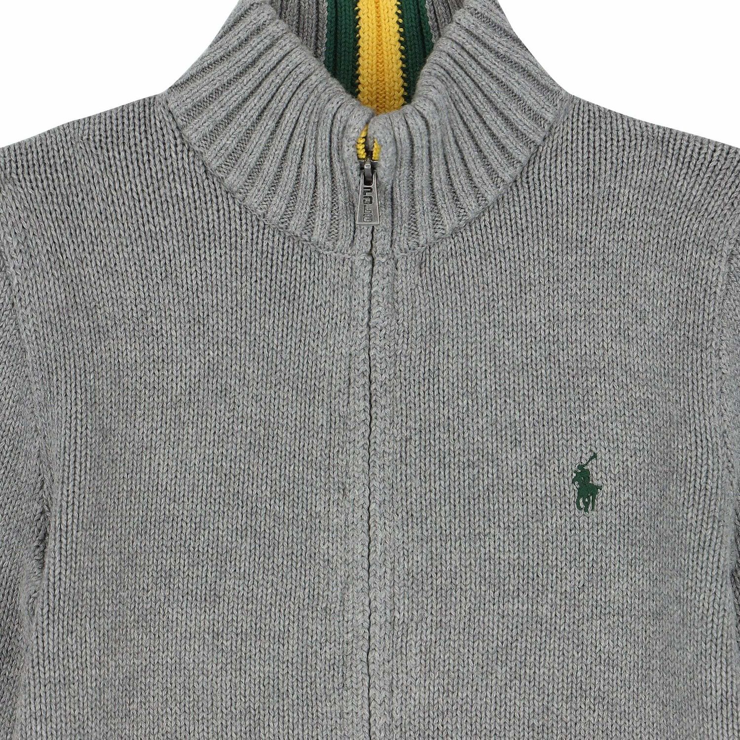 Boys Grey Logo Knitted Logo Sweater, 1, hi-res