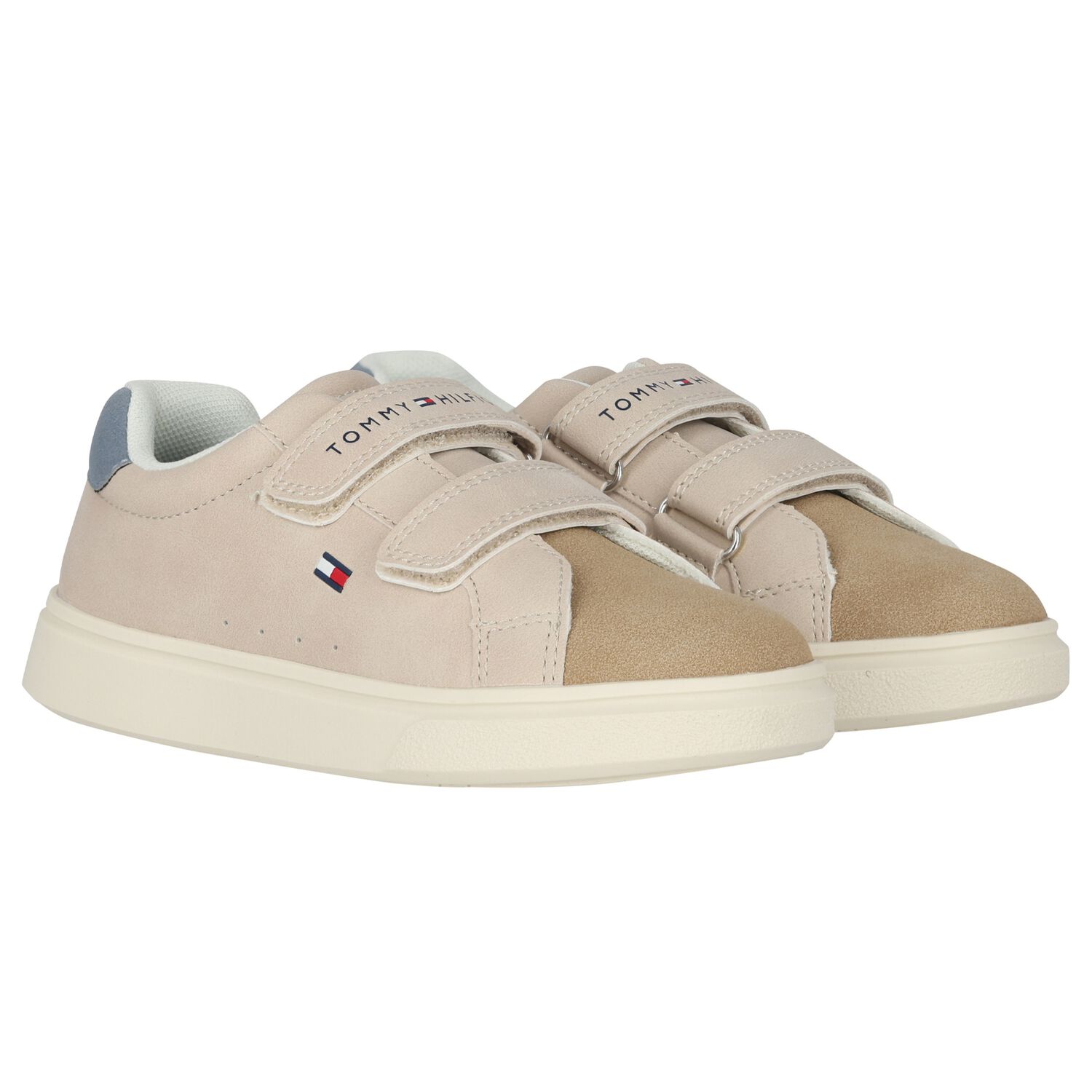 Boys Beige Logo Trainers, 1, hi-res
