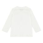 Younger White Teddy Bear Logo Long Sleeve Top, 1, hi-res
