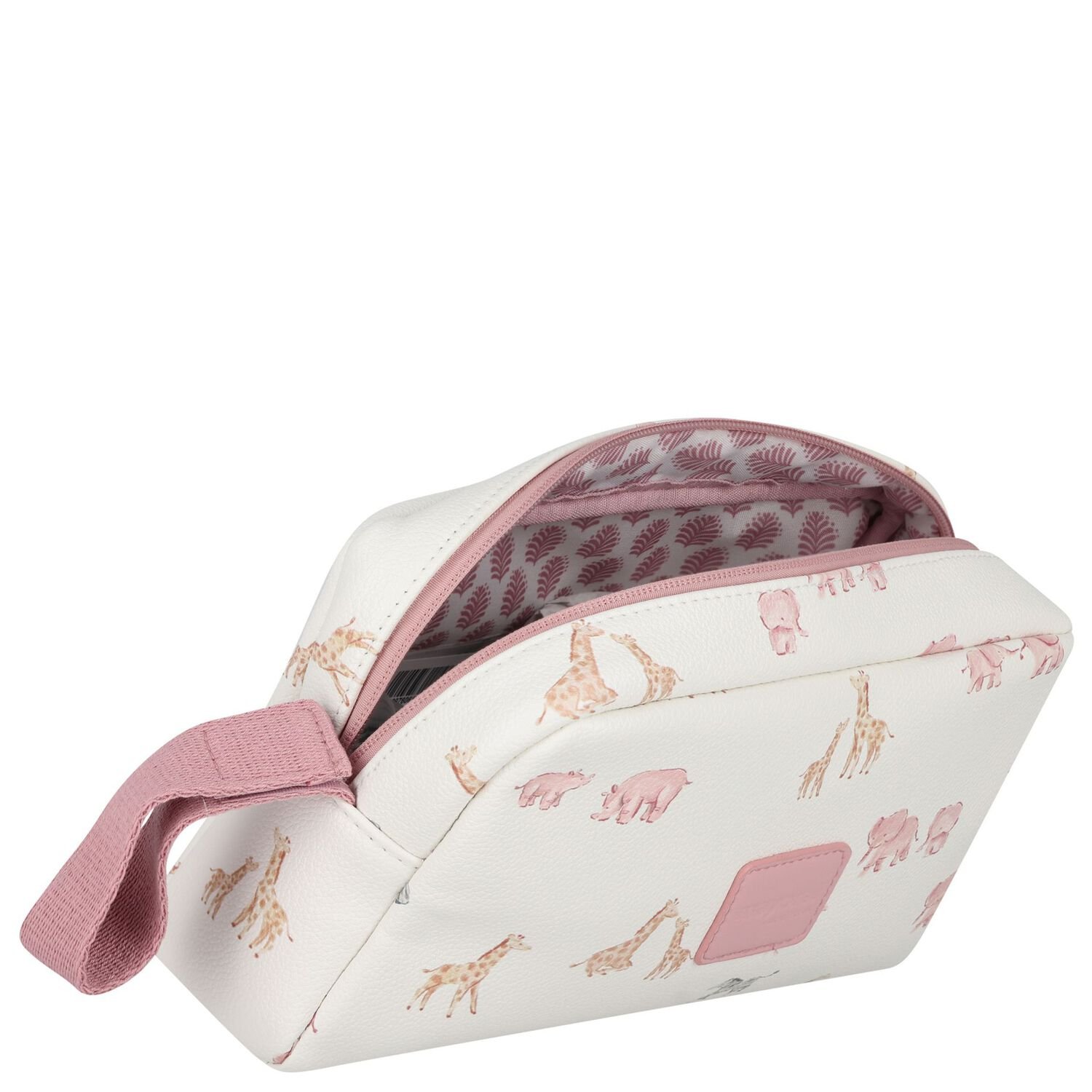 Baby Girls Ivory & Pink Toiletry Bag, 2, hi-res