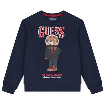 Boys Navy Blue Teddy Bear Sweatshirt