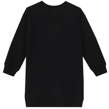 Girls Black Teddy Logo Sweatshirt Dress