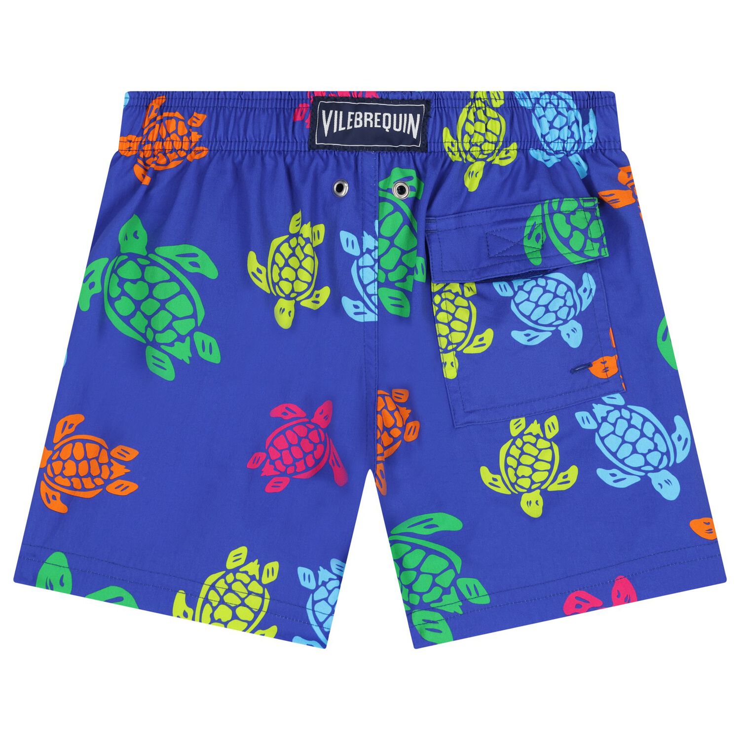 Boys Blue Turtle Swim Shorts, 1, hi-res