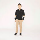 توب بسحاب بالشعار باللون الأسود للأولاد, 1, hi-res