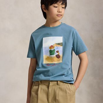 Boys Blue Polo Bear T-Shirt
