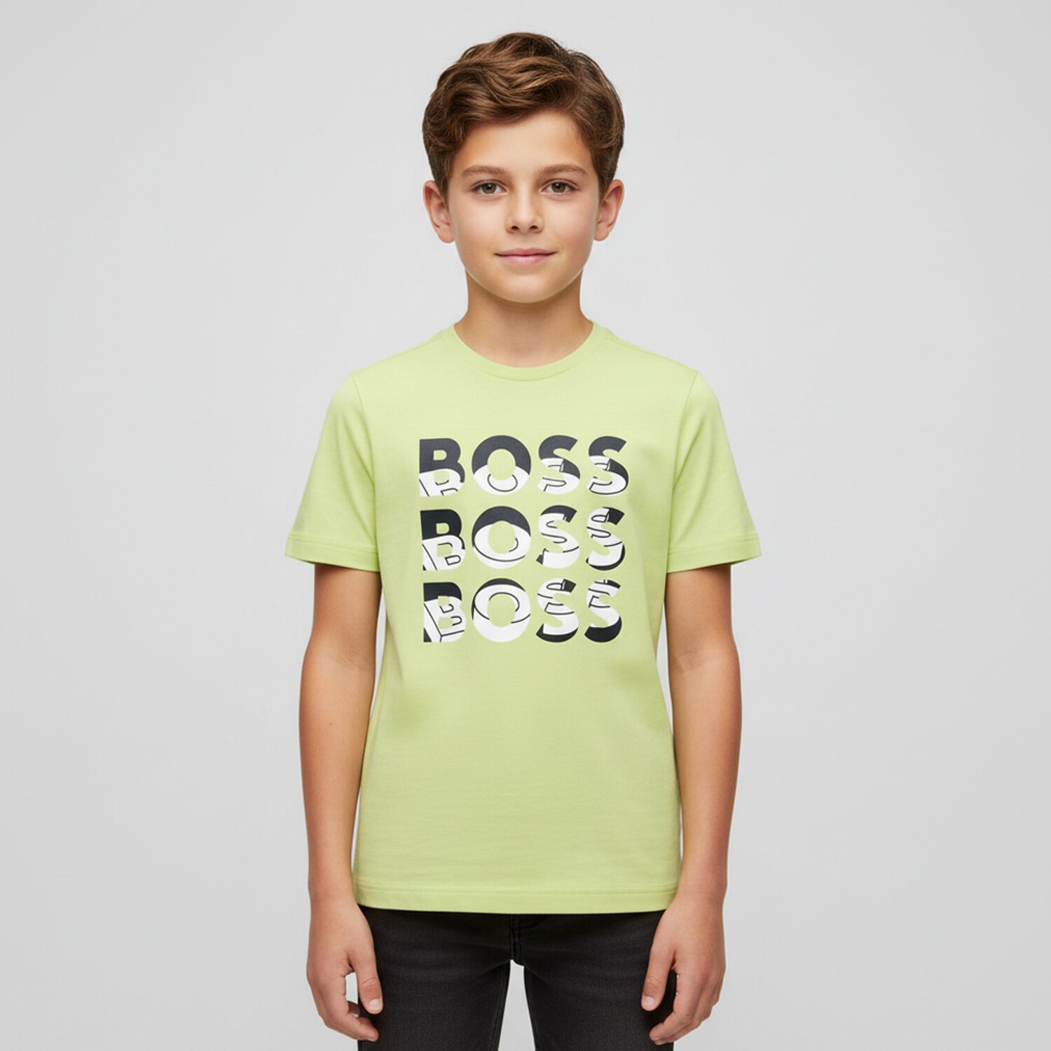Boys Green Logo T-Shirt, 6, hi-res image number null