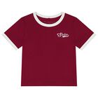 Girls Burgundy Logo T-Shirt, 1, hi-res