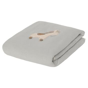 Baby Boys Grey Horse Sherpa Blanket