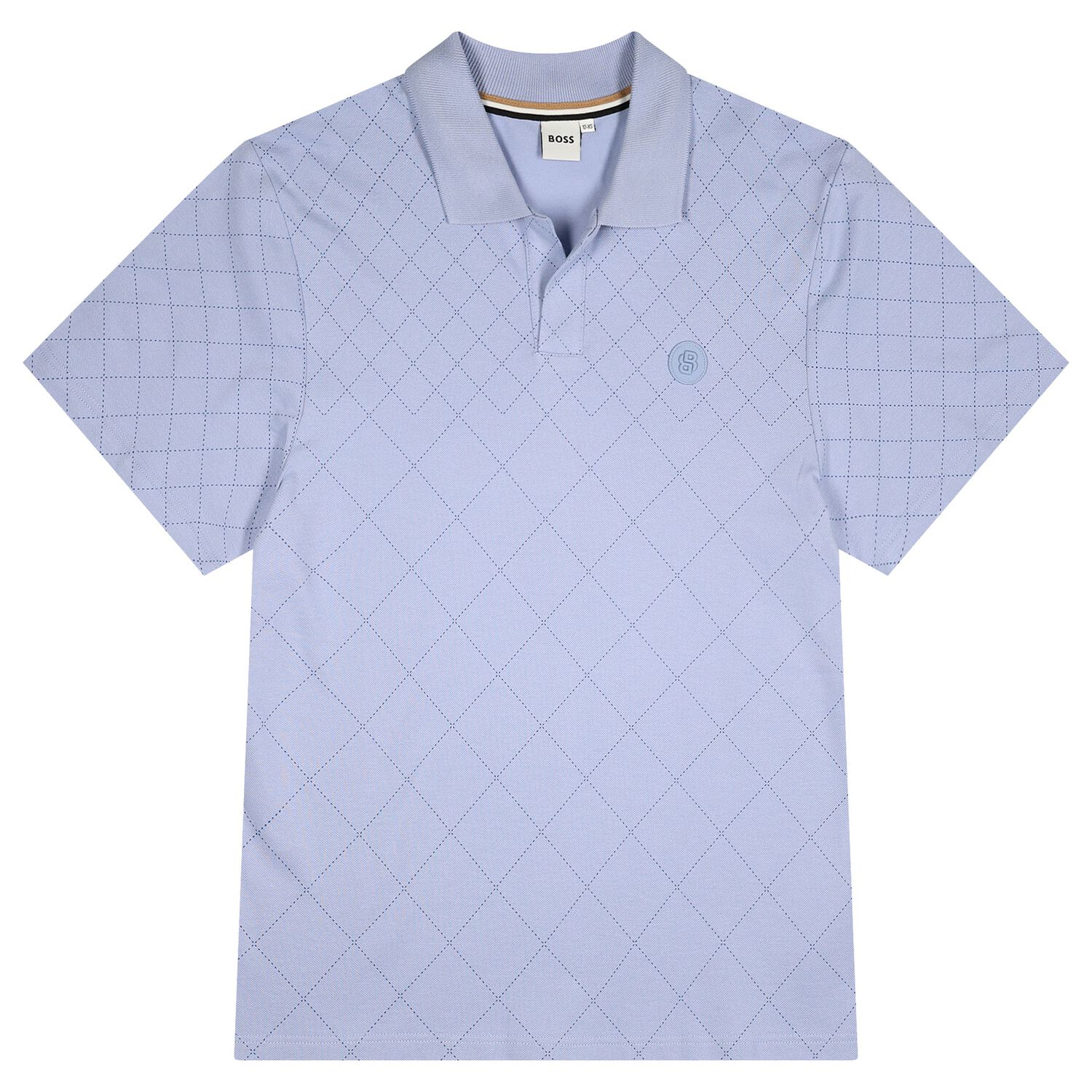 Boys Blue Logo Polo Shirt, 1, hi-res