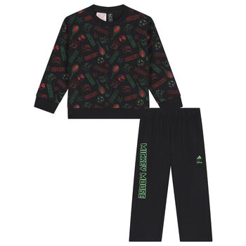 Younger Black Disney Logo Tracksuit