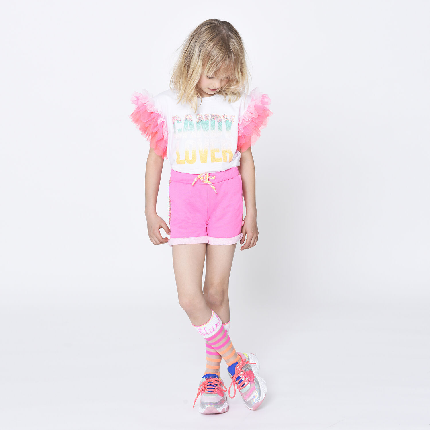Girls Pink Embellished Shorts, 1, hi-res