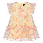 Younger Girls Yellow & Pink Logo Floral Tulle Dress, 1, hi-res