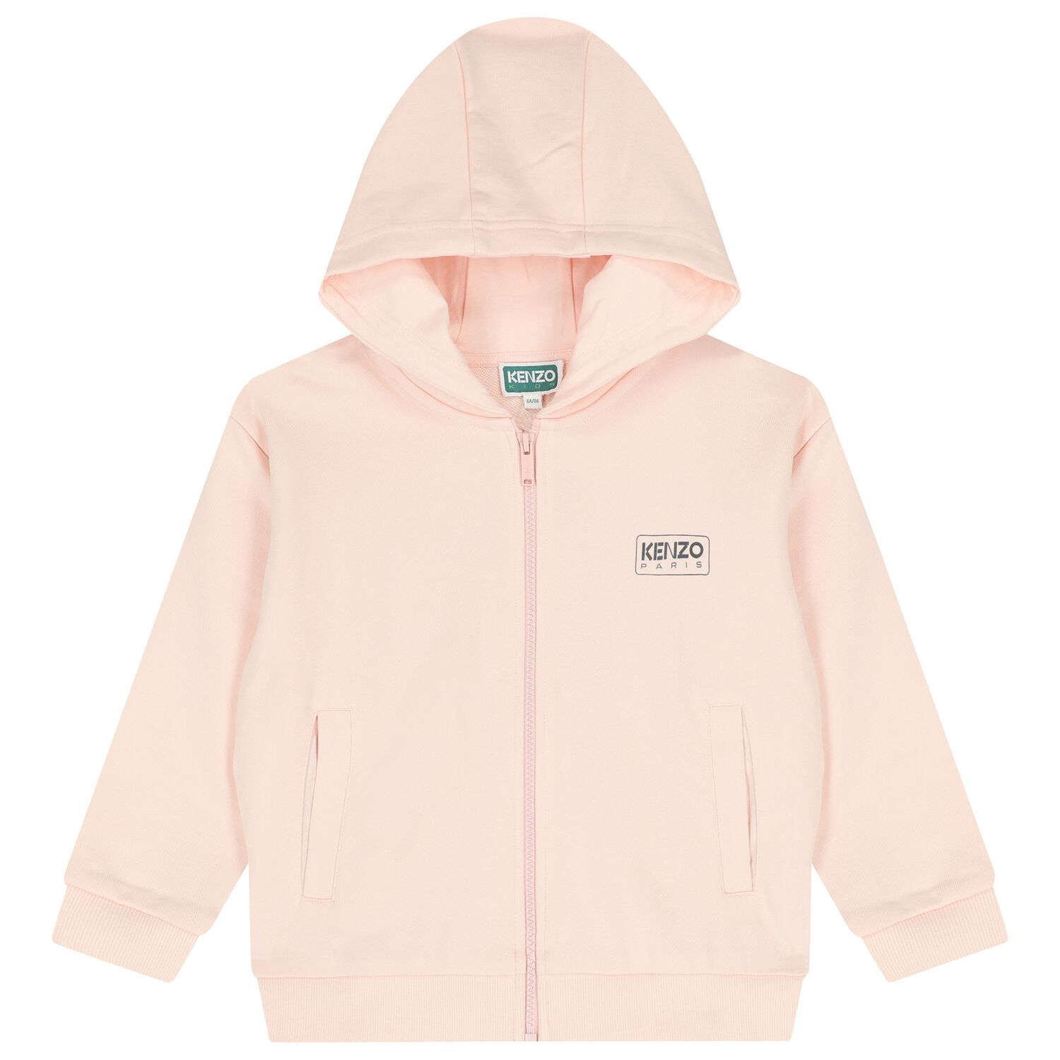 Girls Pink Logo Hooded Zip Up Top, 1, hi-res