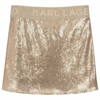 Girls Gold Sequin Skirt