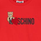 Girls Red Teddy Bear Logo T-Shirt, 2, hi-res