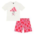 Younger Girls Ivory & Pink Disney Shorts Set, 1, hi-res
