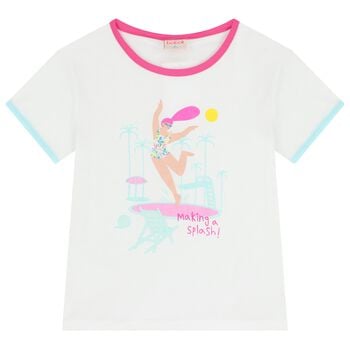 Girls White Dancing Lady T-Shirt
