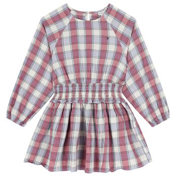 Girls Pink & Blue Check Dress