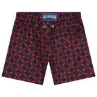 Boys Navy Blue & Red Logo Lobster Swim Shorts, 1, hi-res