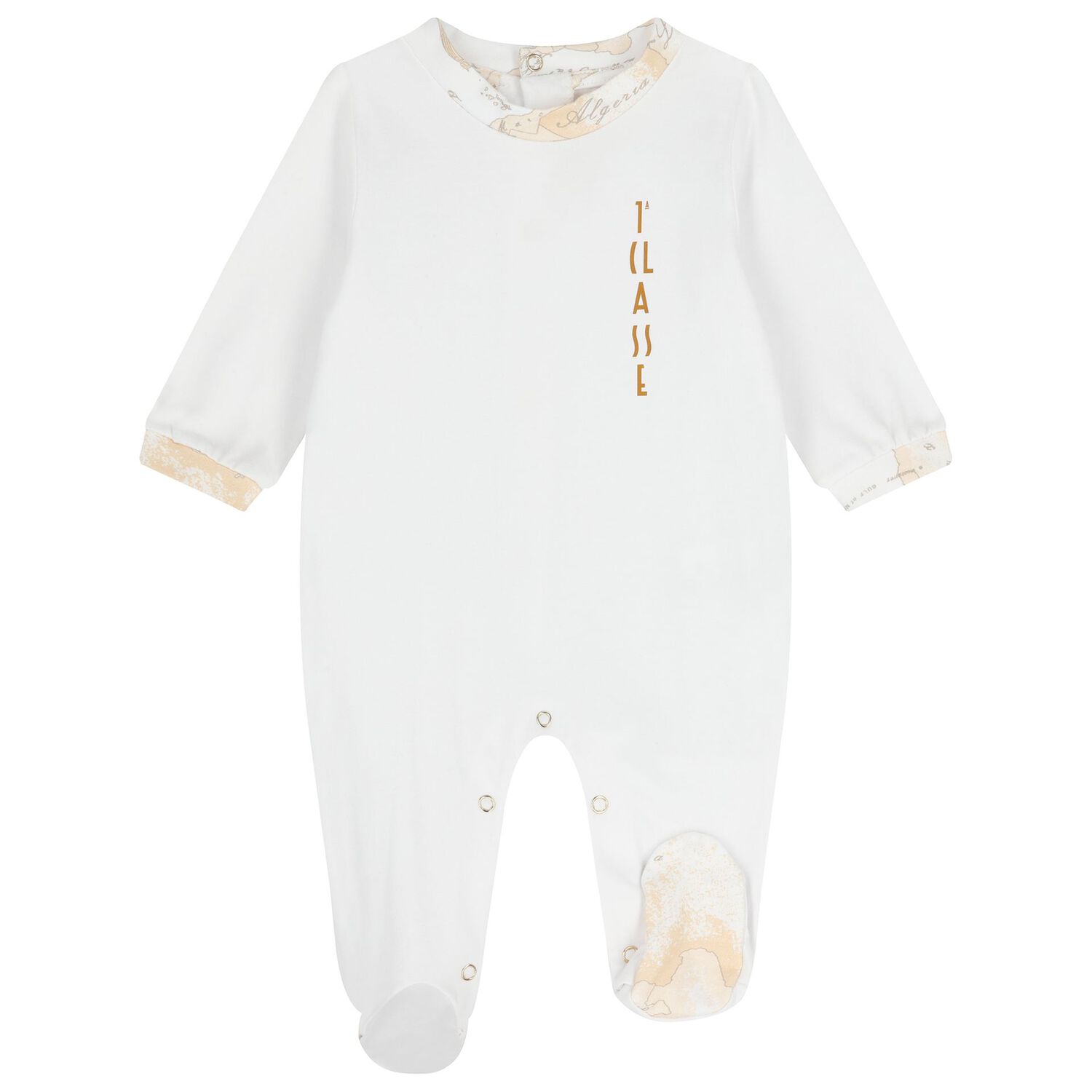 White & Beige Geo Map Babygrow Gift Set, 1, hi-res