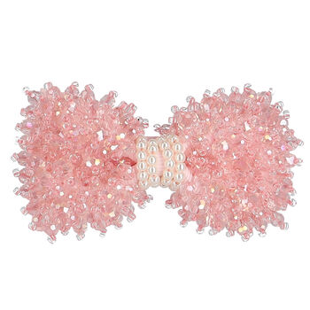 Girls Pink Embellished Bow Hair Clip