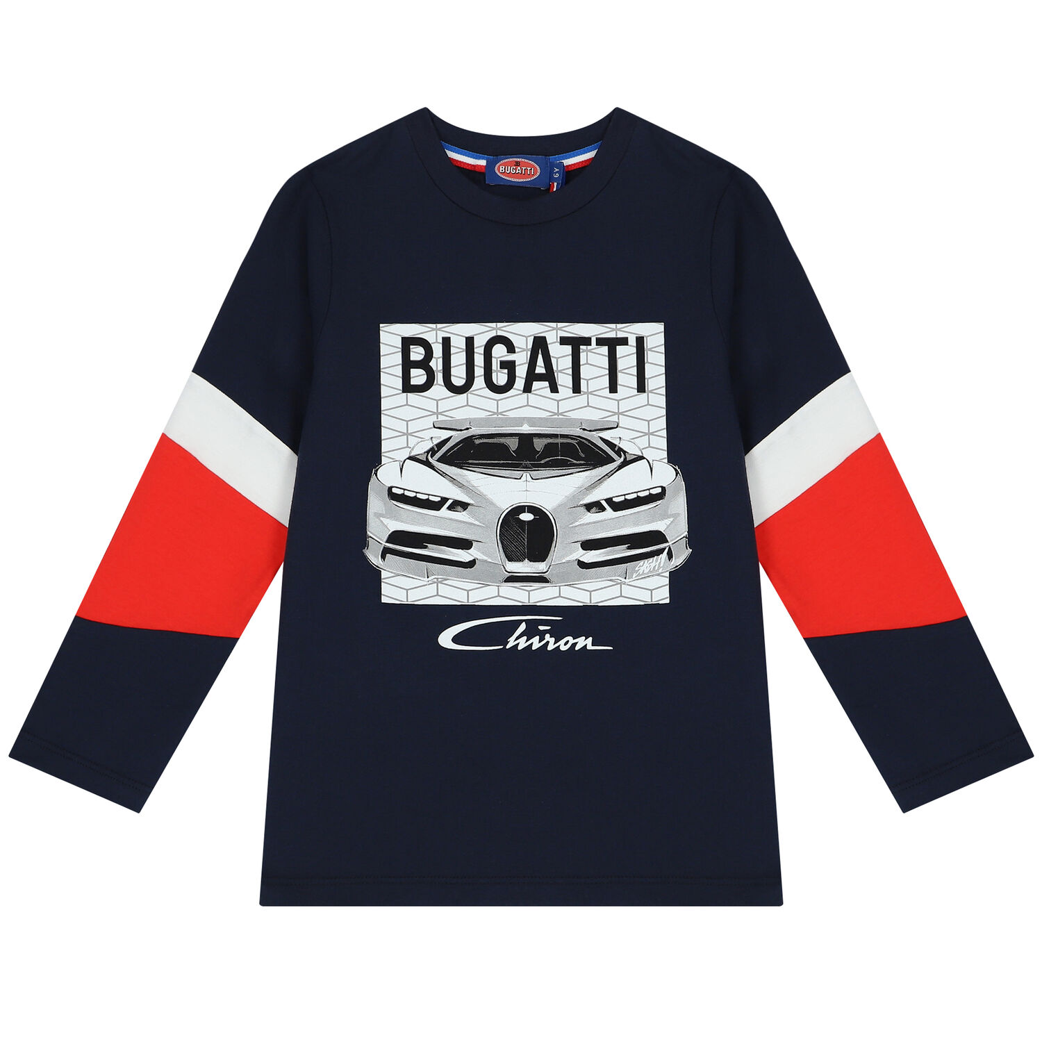 Boys Navy Blue Logo Long Sleeve Top, 2, hi-res image number null