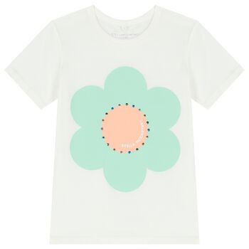 Girls Ivory Flower T-Shirt