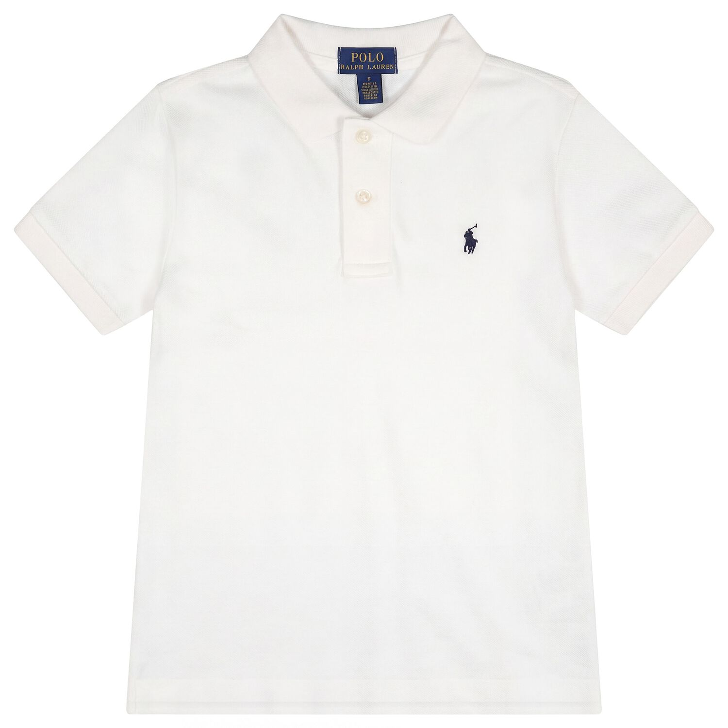 Boys White Logo Polo Shirt, 1, hi-res