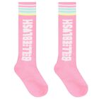 Girls Pink & White Logo Socks ( 2-Pack ), 1, hi-res