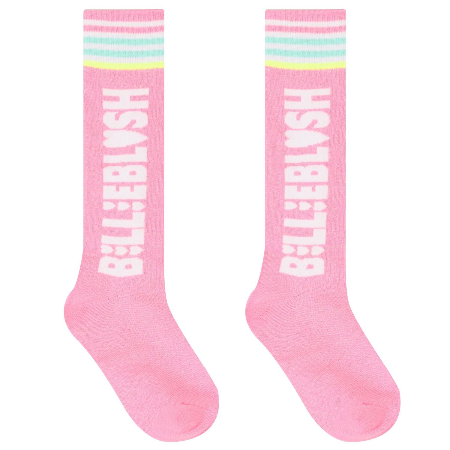 Girls Pink & White Logo Socks ( 2-Pack ), 1, hi-res image number null
