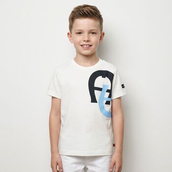 Younger Boys White Logo T-Shirt