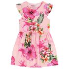 Girls Pink Floral Dress, 1, hi-res