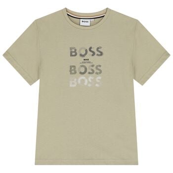 Boys Beige Logo T-Shirt