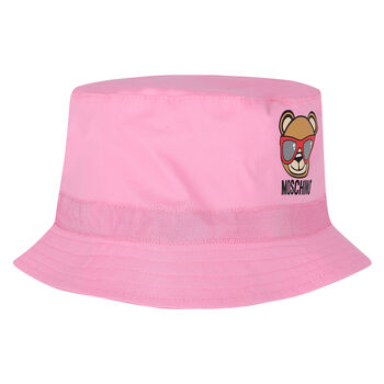 قبعة بالشعار باللون الوردي للبنات