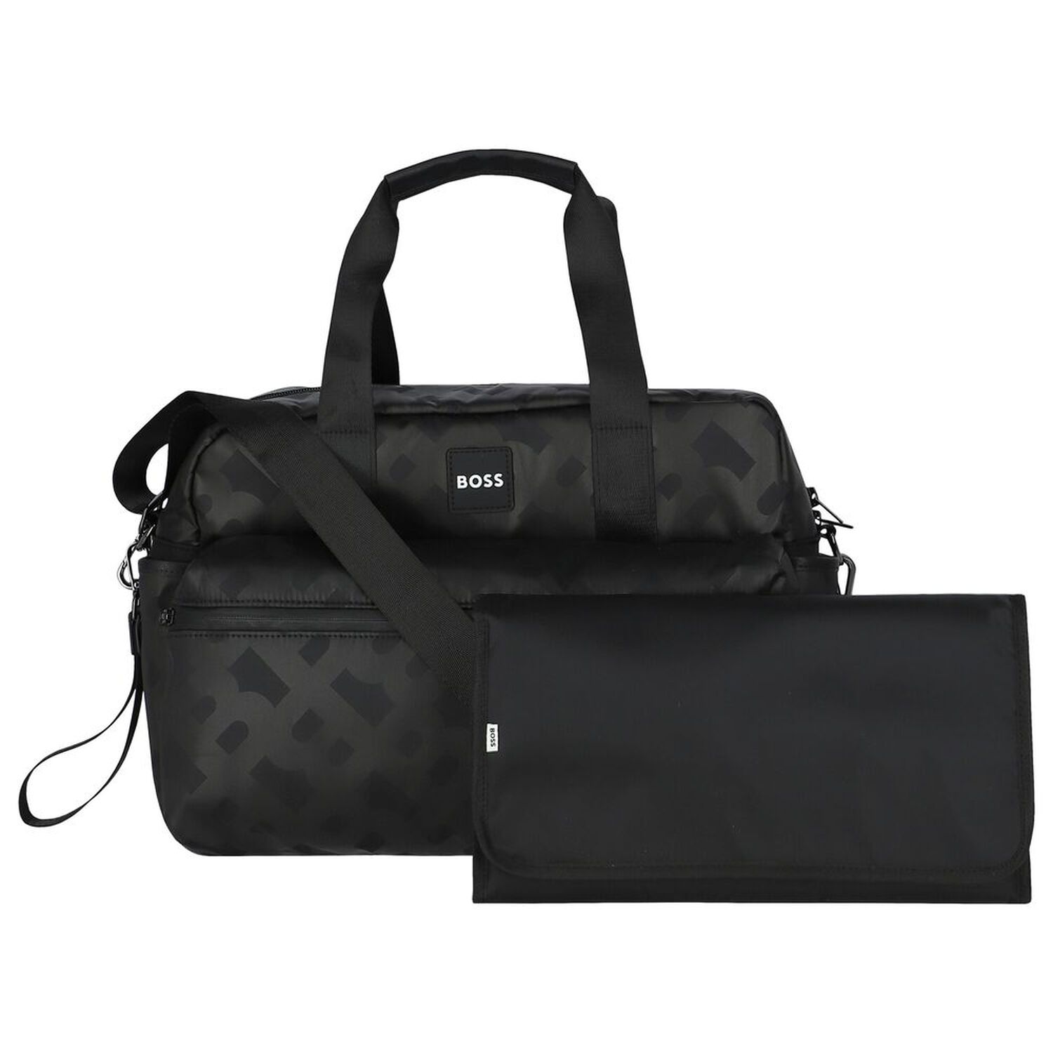 Black Logo Baby Changing Bag, 1, hi-res