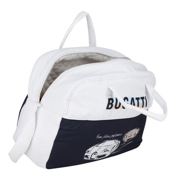 Baby Boys White & Navy Blue Logo Baby Changing Bag