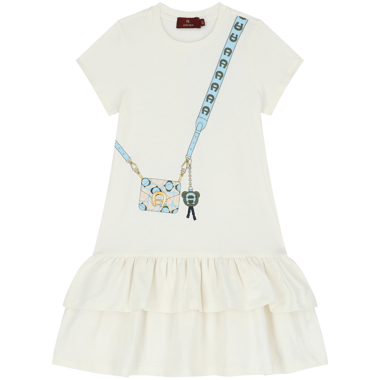 Girls Ivory Logo Bag Dress, 1, hi-res image number null