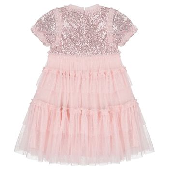 Girls Pink Sequin & Tulle Dress