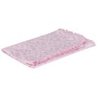 Baby Girls White & Pink Old English Roses Blanket, 1, hi-res