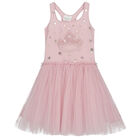 Girls Pink Embellished Tulle Dress, 1, hi-res