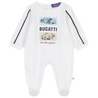 Baby Boys White Logo Babygrow, 1, hi-res