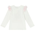 طقم بنات تنورة تول باللون العاجي والزهري, 1, hi-res