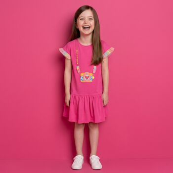 Girls Pink Camera Dress