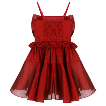 Girls Red Bow Dress