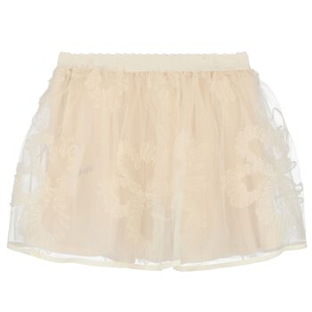 Younger Girls Ivory Tulle Skirt